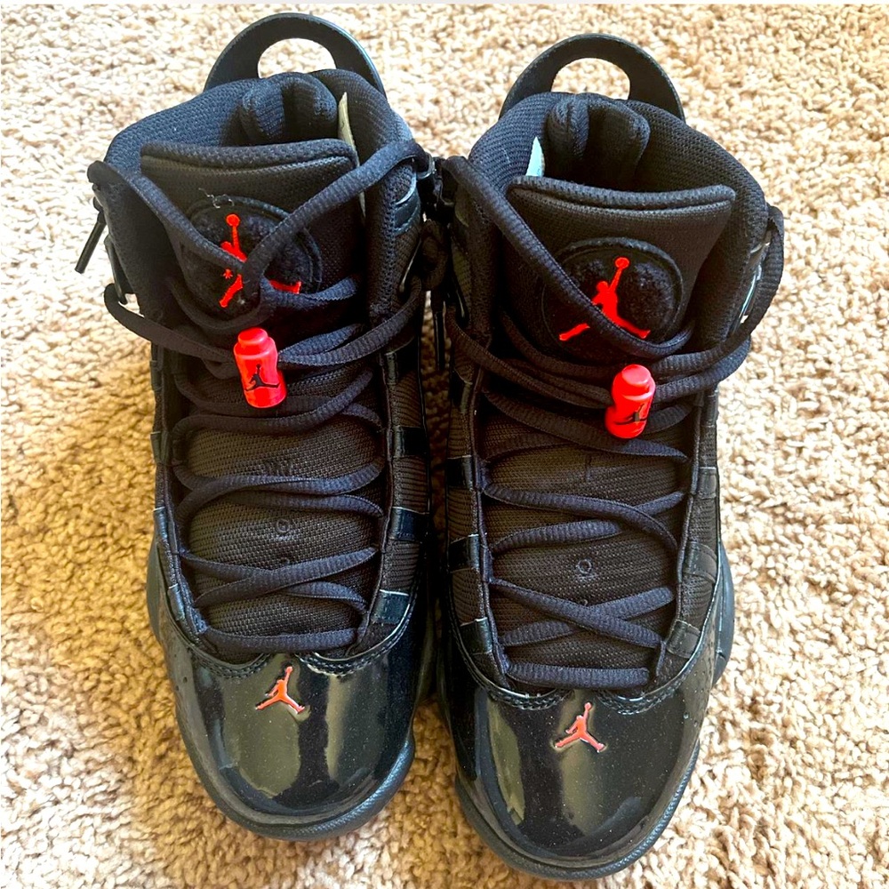 Jordan 6 rings black and red